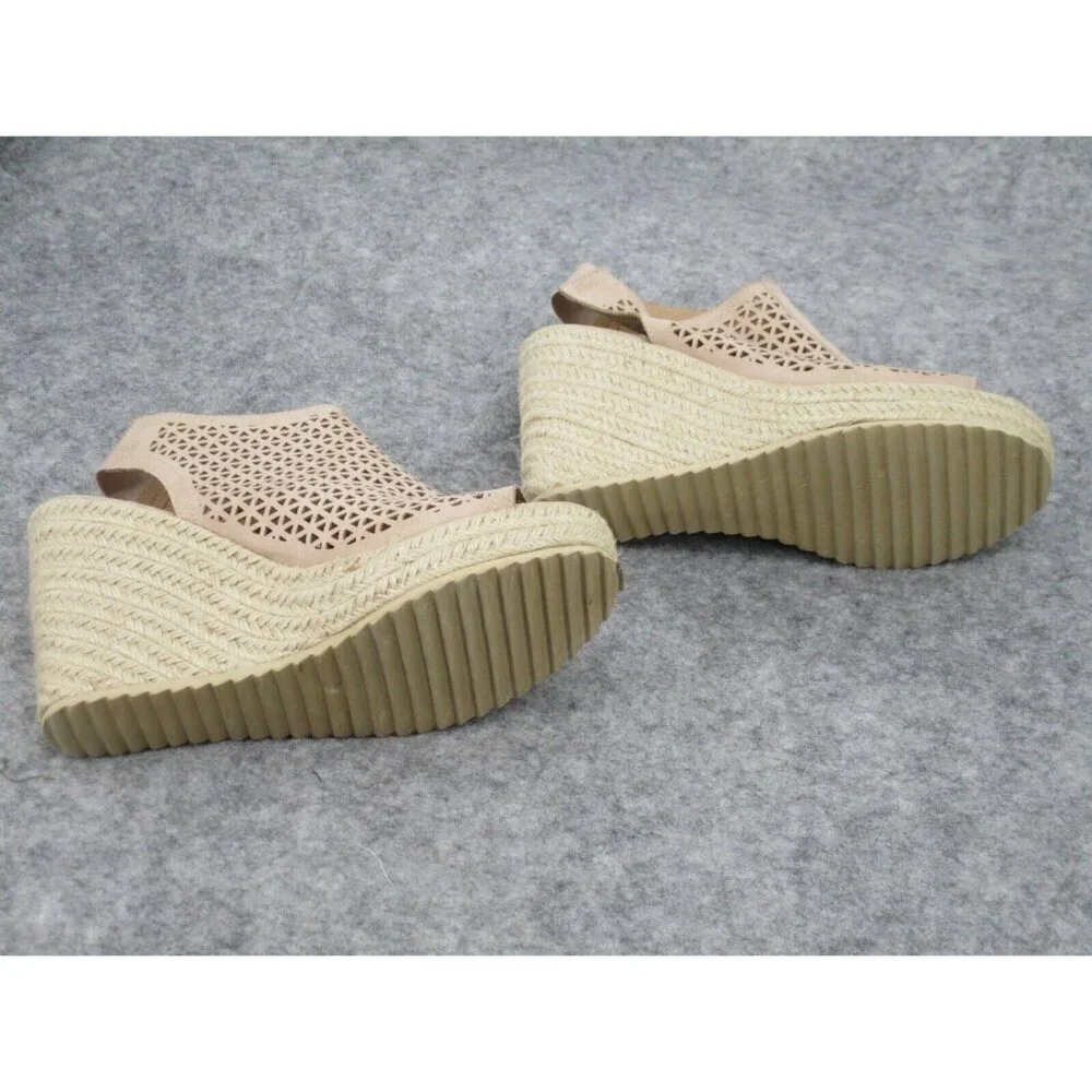 Altar'd State Wedge Shoes Size 10 Tan Casual Summer Spring Slip On Woven